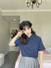 蓝之旺 工作服定制印字印logo夏季工衣男女短袖polo文化衫班服t恤订做 商务款藏青色 XL 实拍图