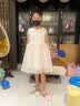 G.duck童装女童连衣裙夏季2026新款公主裙儿童裙子夏天蝴蝶结网纱蓬蓬裙 2409米白色 90 尺码1~2岁【 80-90cm】 实拍图
