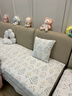 妙紫纯棉沙发垫坐垫子 法式全棉四季通用布艺防滑沙发套罩盖布巾 十步芳草-米白(芳庭十步步步生香)-90%顾客选择 90*160cm 实拍图