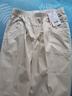 皮尔卡丹（pierre cardin）2025春夏新款纯棉长裤高腰直筒弹力中年老年女裤松紧腰运动休闲裤 米白色 4XL :建议138-150斤 实拍图