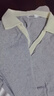 Olrain欧芮儿美式复古短袖T恤女夏季女装撞色polo领上衣衣服polo衫 花灰色 M 实拍图