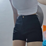 羽雅曼牛仔短裤女外穿夏季超短裤黑色高腰热裤a字短裤露臀紧身辣妹性感 牛仔短裤 M 【黑色】 实拍图