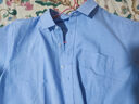 红蜻蜓（RED DRAGONFLY）衬衫男时尚百搭棉质短袖打底衬衣男装上衣 浅蓝色（短袖） 3XL 实拍图
