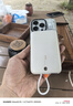 ROCK充电宝磁吸有线充电自带线lightning移动电源22.5W快充PD20W小巧便携大容量10000毫安可上飞机米白 实拍图
