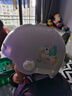 绿源新款电动车3C儿童头盔可爱卡通萌趣3-12岁宝宝男孩女孩安全头盔 小马宝莉-紫色-【短晒镜】 【带护耳】 实拍图