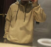名创优品（MINISO）连帽卫衣男重磅宽松春秋季休闲高级感青少年潮流外套 卡其 L 实拍图