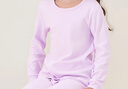 三枪儿童秋衣秋裤A类舒肤抗菌女童圆领长袖纯棉内衣套 淡紫 130 实拍图
