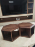 欧策（ouce）实木茶几创意六角茶几现代简约黑胡桃木茶几客厅电视柜组合茶桌 北美黑胡桃木两个 实拍图