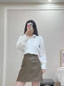 FitonTon复古缎面白色衬衫女长袖秋冬款通勤法式显瘦衬衣职业上衣白色 L 实拍图
