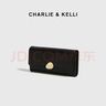 CHARLIE & KELLI官网 CK轻奢包包女包2025新款零钱包长款简约多卡位手拿包 黑色【京仓速达 礼盒包装】 实拍图