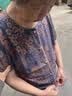 俞兆林（YUZHAOLIN）妈妈夏装短袖上衣洋气大码中年妇女衬衫T恤中老年人雪纺两件套装 FHD8916078 绿色【上衣】 2XL 建议105-120斤穿 实拍图