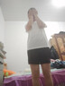 361°运动套装女春夏季冰丝速干t恤短裤女士休闲跑步健身篮球训练衣服 本白/基础黑【速干】 M 实拍图