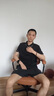 罗蒙【父亲节礼物】冰丝短袖t恤男夏季薄款男士透气polo翻领衫半袖 藏青+灰蓝 XL (建议125-140斤) 实拍图