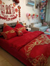 新婚喜庆200S全棉长绒棉四件套简约高端红色床单被套结婚床上用品 素雅婚典【精美礼盒包装】 1.5米床单款（适合被芯200*230） 实拍图