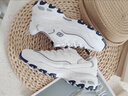 斯凯奇（Skechers）女鞋春季小白熊休闲鞋子厚底增高百搭运动软底老爹鞋99999863 白色/海军蓝色/WNV 38 实拍图