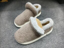 卡帝乐鳄鱼棉拖鞋男士冬季保暖棉拖鞋毛绒拖鞋棉鞋子男 1005M 咖色 42-43 实拍图