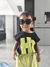 G.DUCKKIDS小黄鸭男童夏装套装2024新款儿童衣服韩版时尚一岁宝宝运动两件套 黑色 100 尺码2~3岁【 90-100cm】 实拍图