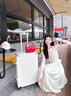 微光里2026春夏新款米白色吊带连衣裙女收腰显瘦沙滩裙海边度假长裙子 叠层开叉吊带裙白杏M码80-100斤 实拍图