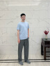 卡宾圆领短袖T恤春夏款简约基础冰感体恤多色可选 浅蓝灰07 L 175 50 实拍图