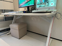 木藝生原创电脑桌台式家用办公书桌卧室电竞桌椅套装碳纤维竞技游戏桌子 高端玩家M9系云朵白25mm手工斜面 长140宽70高75cm 实拍图
