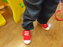 M1&M2童鞋女童帆布鞋男童室内鞋幼儿园室外小白鞋儿童鞋子女学步鞋398 红色 28 适合脚长17cm 实拍图