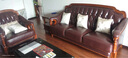 思美琢美式乡村真皮沙发实木牛皮沙发组合欧式古典奢华客厅家具转角沙发 四人位+脚踏 实拍图
