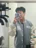 准者棒球服外套男女春夏美式复古PU皮袖刺绣潮流百搭宽松运动夹克开衫 灰蓝 L (175) 实拍图