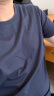 拇指白小T三代水云棉短袖纯棉T恤男白小丅百搭免烫打底衣服 藏青男款 XL 实拍图