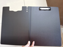 得力（deli）A4文件夹竖式折页板夹会议夹书写板夹写字板诗朗诵签约夹板 试卷资料收纳夹 64513深灰 实拍图