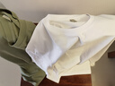 名创优品（MINISO）2件装短袖t恤男夏季纯白色重磅纯棉宽松半袖男生百搭休闲大码体恤 【2件装】白色+棕榈绿 L 175 (名创优品 品控严格) 实拍图