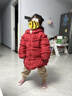 戴维贝拉（DAVE＆BELLA）白鸭绒儿童羽绒服保暖女童上衣冬装圣诞加厚小童外套宝宝衣服 浆果红【现货】 130 cm（建议身高120-130cm） 实拍图