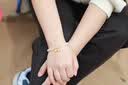 周六福金镶玉手链女款3D硬金和田玉白玉铃兰花手串 17cm 实拍图