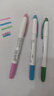 三菱（uni）双头荧光记号笔 学生作业手账绘画标记笔彩色笔 细0.4mm粗4mm PUS-103T 5色基础色套装 实拍图