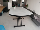 冠喻升降茶几餐桌两用多功能可简约伸缩小户型茶几桌折叠移动简约茶几 雪山亮白135 玻晶石（品质款） 实拍图