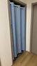 宿舍布衣含伸缩杆免打孔门帘过道遮光防蚊隔断帘挡风空调卧室厨房试衣间帘 丝绒麻-天空蓝 【适合门框宽0.6-1.1】帘高1.8米 实拍图