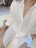 瑶梦令性感睡衣女夏季纯欲风白衬衫睡裙仿真丝家居服生日礼物送女友内衣 白色-送礼首选 M （建议100-120斤） 实拍图