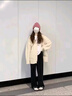 相伊恋人针织外套女25年春秋季新款毛衣外搭中长款宽松开衫慵懒风韩版上衣 米白色 均码 【建议80-140斤】 实拍图