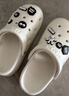 朴西凉鞋女款2025年新款夏季居家用洞洞鞋女厚底防滑女士凉鞋情侣拖 奶油白+煤球鞋花 35-36 实拍图