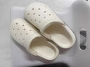QYCKABY孕妇洞洞鞋女款2025新款夏季外穿厚底eva防滑防臭包头半拖鞋女士 白色【米黑煤球】 38 -39【建议37-38】 实拍图