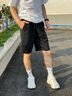匹克运动短裤男夏季宽松透气薄款针织五分裤休闲短裤跑步运动裤男裤子 黑色 M (170) 实拍图