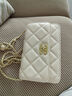 真皮包包女包2025新款小金球菱格链条包镶钻单肩斜挎包女士腋下包 米白色 送女朋友情人老婆闺蜜女生日礼物 实拍图