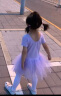 铁箭（TIEJIAN）舞蹈服女童秋冬练功形体服儿童连体蓬蓬裙芭蕾舞演出培训班跳舞裙 浅紫色长袖 130 实拍图