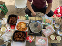 梦多福 户外桌椅 户外折叠桌椅套装便携式蛋卷桌野餐烧烤露营桌椅装备 1.2米7件套【米色加长桌+6把椅子】 新升级款 实拍图