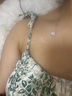 18K金裙子吊坠au750彩金玫瑰金黄金锁骨链套链送女生礼物扇子挂坠 白贝母(小号13mm） 18K金玫瑰金色（单吊坠) 实拍图