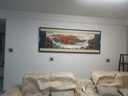 质觉纯手工苏绣新中式山水牡丹刺绣挂画客厅办公室沙发背景墙装饰画 鸿运当头C款 画框尺寸：85×225cm 左右喷金+胡桃木 实拍图