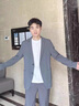 罗蒙（ROMON）凉感防晒华夫格西服男2025春夏新款冰丝无痕高弹单西西装外套男 深海青【冰丝薄款】 L (175) （建议125-145斤） 实拍图