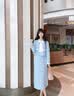 香影蓝色小香风套装裙女2026秋季新款千金感赫本风法式裙子两件套 蓝色 S 实拍图