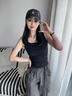 帛芮吊带背心女士美背夏薄款方领背心女带胸垫运动无袖打底长款外穿 实拍图