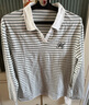 Halo Queen长袖T恤女春秋POLO领字母刺绣条纹上衣宽松休闲上衣新品H143T2012 实拍图