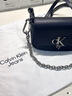 Calvin Klein小众单肩包荔枝纹包包金属搭扣链条翻盖ck女包单肩包斜挎包手提包 DH3240太空黑 实拍图